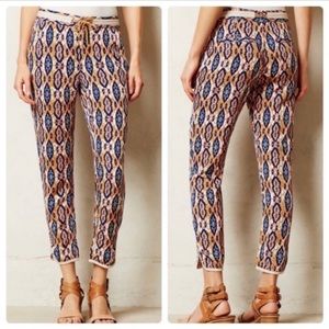 Antropologie Pilcro and The Letter Ankle Leg Pants Press Ikat Print Sz 27